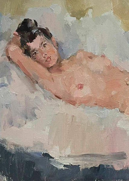 blooming-kunst10daagse-_0002_peter smit-French-Girl,-olieverf-op-linnen,-30-x-50-cm